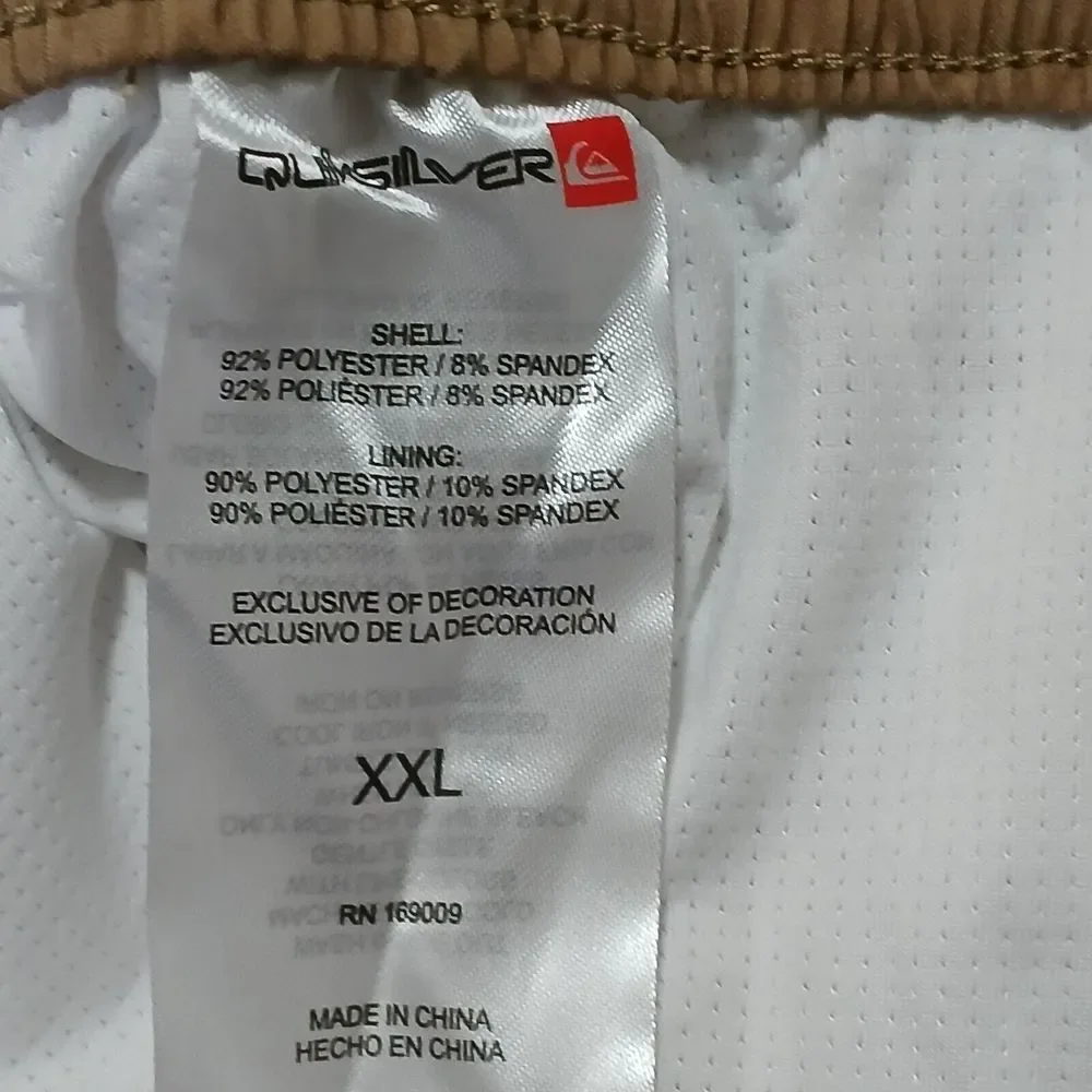 Quicksilver Board Shorts Mens XXL Orange Tan‎ Stretch Surf Swim Trunks 7